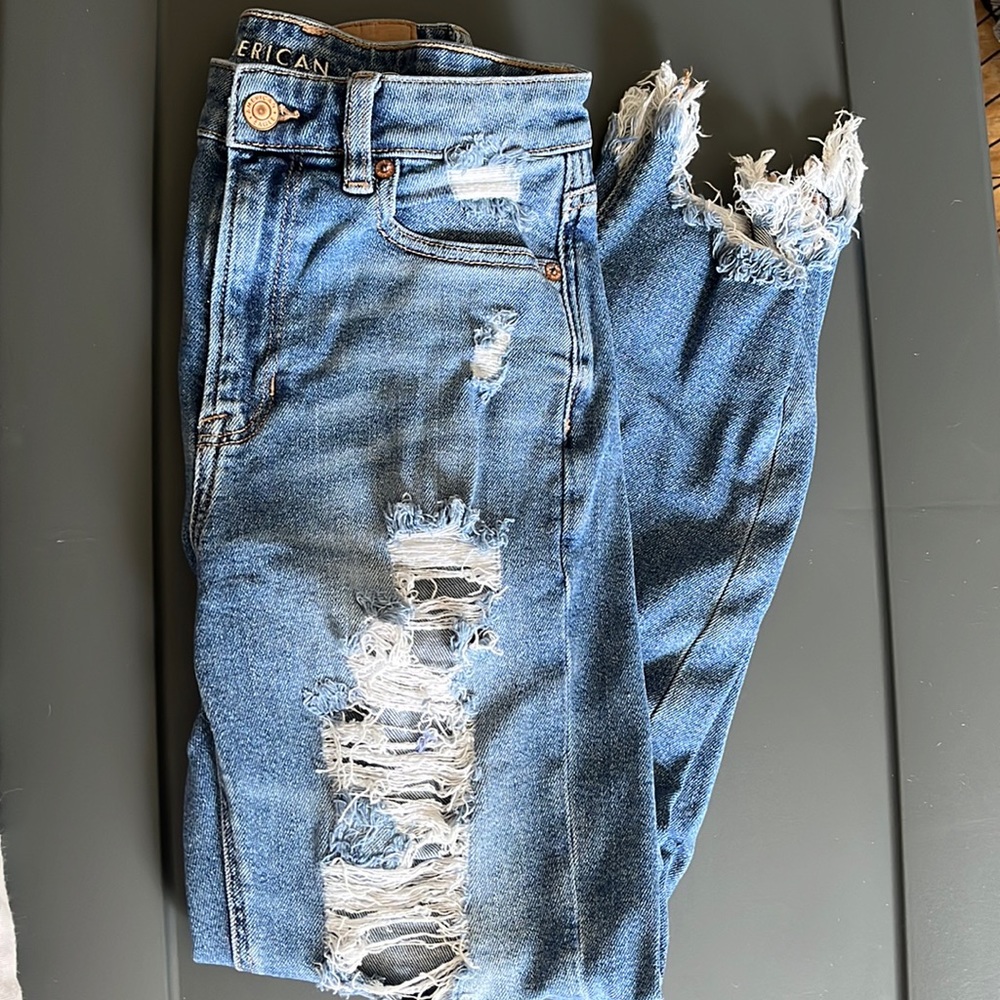 womens American eagle straight leg stretch jeans